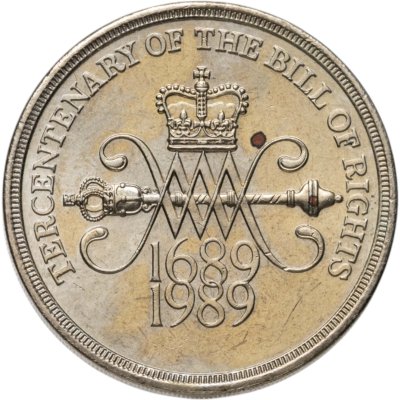 купить Великобритания 2 фунта (pounds) 1989 "300 лет "Биллю о правах" Англии"