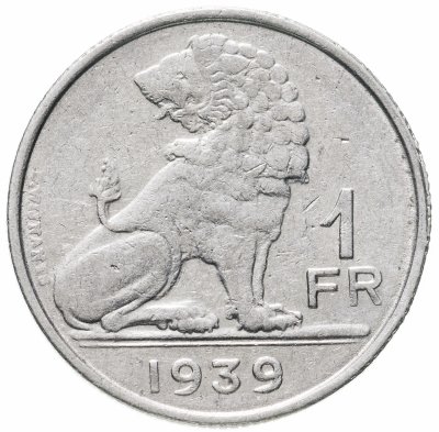 купить Бельгия 1 франк (franc) 1939 Надпись - 'BELGIQUE - BELGIE'