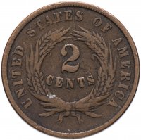 Купить США 2 цента 1864