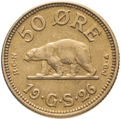 купить Дания, Гренландия 50 эре (ore) 1926