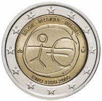 купить Бельгия 2 евро 2009 "10 лет Экономическому и валютному союзу"