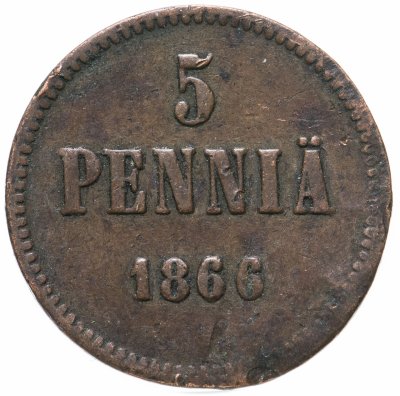 купить Для Финляндии 5 пенни 1866