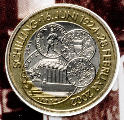 купить Австрия 50 шиллингов (shillings) 2001 Последний шиллинг