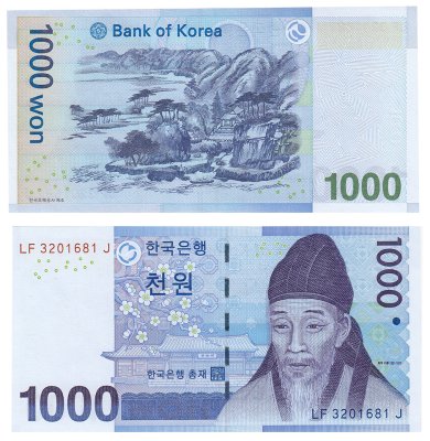 купить Южная Корея 1000 вон 2007 (Pick 54)