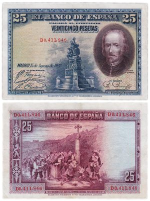 купить Испания 25 песет 1928 (Pick 74.b)
