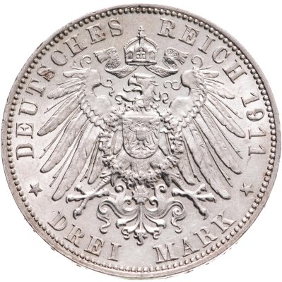 купить Германия (Саксония) 3 марки 1911 "Правление Фридриха Августа III"