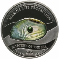 купить Палау 5 долларов 2012 "Морской жемчуг. Загадка моря. Зеленая жемчужина" в футляре с сертификатом