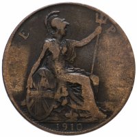 купить Великобритания 1 пенни (penny) 1910