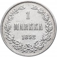 Купить 1 марка (markka) 1892 L, монета для Финляндии