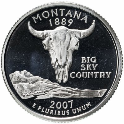 купить США 25 центов (квотер, 1/4 доллара, quarter dollar) 2007 S Proof Монтана (Montana)