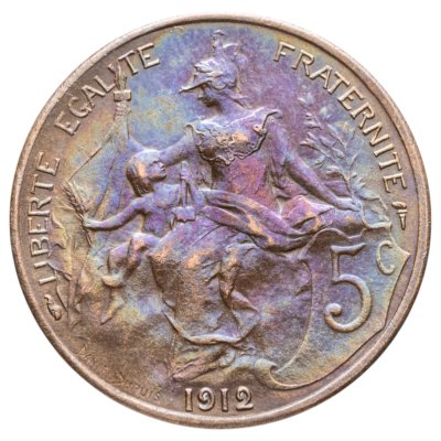 купить Франция 5 сантимов (centimes) 1912