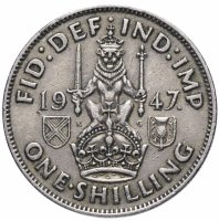 Купить Великобритания 1 шиллинг 1947 Шотландский тип - лев сидящий на короне