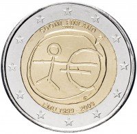 купить Финляндия 2 евро 2009 "10 лет Экономическому и валютному союзу"