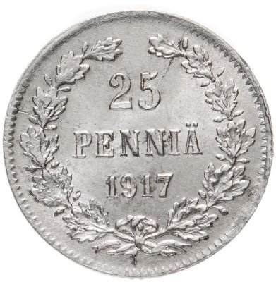 купить 25 пенни (pennia) 1917 S гербовый орел с коронами