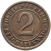 купить Германия 2 рейхспфеннига 1924-1936 G