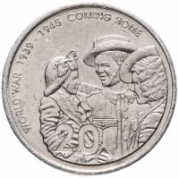 Купить Австралия 20 центов (cents) 2005 60 лет со дня окончания Второй Мировой войны