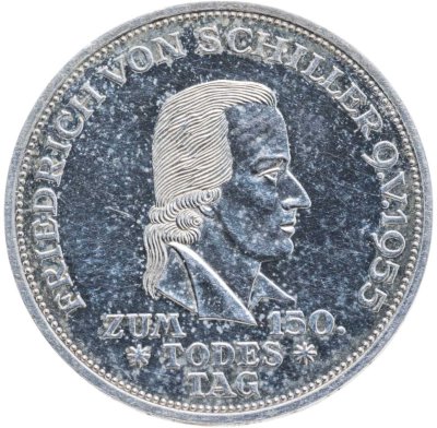 купить Германия, ФРГ 5 марок 1955 "150 лет со дня смерти Фридриха Шиллера"