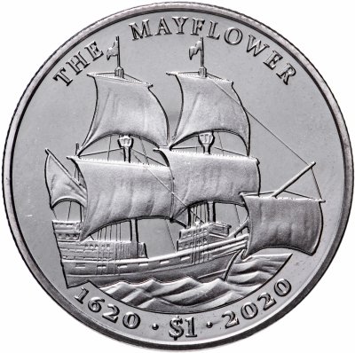 купить Британские Виргинские Острова 1 доллар 2020 "400 лет корабль Mayflower"