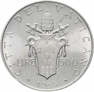 купить Ватикан 500 лир (lire) 1965