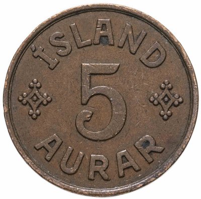 купить Исландия 5 эйре (aurar) 1942