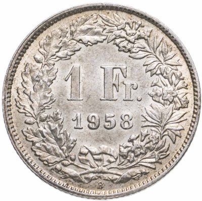 купить Швейцария 1 франк (franc) 1944-1968