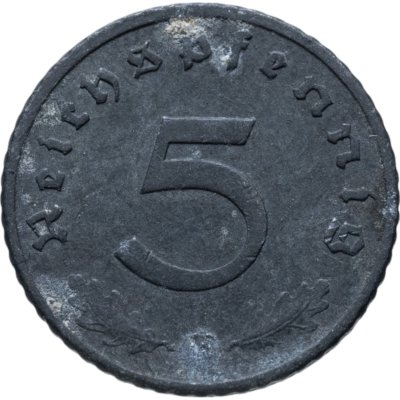 купить Германия, Третий рейх 5 рейхспфеннигов 1940, знак монетного двора: "В"