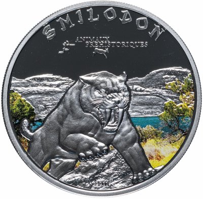 купить Кот-д'Ивуар 1000 франков CFA 2011 "Доисторическая дикая природа - саблезубый тигр", с сертификатом