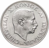 купить Дания 2 кроны 1945 «75 лет со дня рождения Короля Кристиана X»