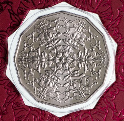 купить Австралия 50 центов 2019 «Рождественские украшения» красный
