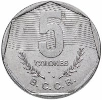 Купить Коста-Рика 5 колонов (colones) 1983-1989, случайная дата