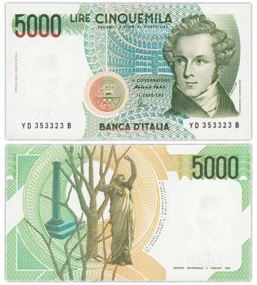 купить Италия 5000 лир 1985 (Pick 111c)