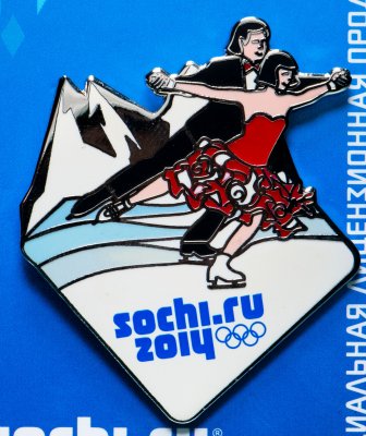 купить Значок Сочи 2014 "Спортивные силуэты. Фигурное катание"