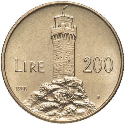 купить Сан-Марино 200 лир (lire) 1988 "Укрепления Сан-Марино"