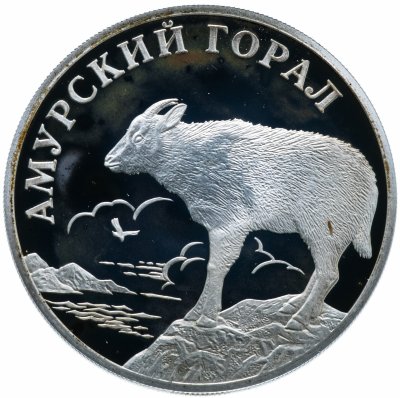 купить 1 рубль 2002 СПМД "Красная книга - Амурский горал"
