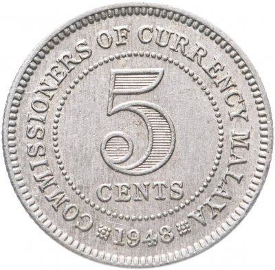 купить Малайя 5 центов (cents) 1948