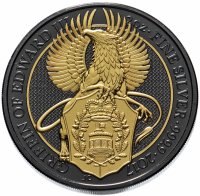 Купить Великобритания 5 фунтов 2017 "Звери королевы - Грифон Эдварда III golden enigma", в футляре с сертификатом
