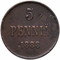 Купить 5 пенни 1888, монета для Финляндии