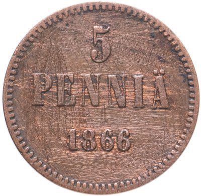 купить 5 пенни (pennia) 1866