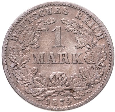 купить Германия 1 марка 1874, знак монетного двора: "D" - Мюнхен