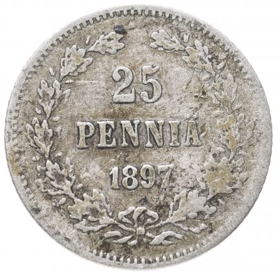 купить 25 пенни 1897 L, монета для Финляндии