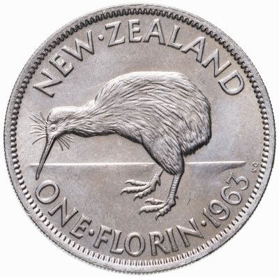 купить Новая Зеландия 2 шиллинга (флорин, shillings) 1963