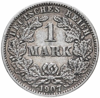 купить Германия, Германская Империя 1 марка 1907 J знак монетного двора: "J" - Гамбург