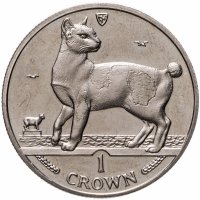 купить Остров Мэн 1 крона (crown) 1994 "Кошки - Японский бобтейл"