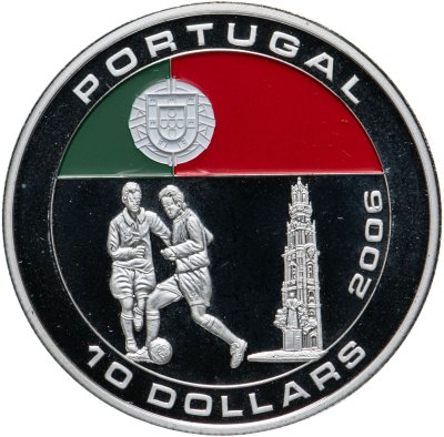 купить Либерия 10 долларов (dollars) 2005 "Чемпионат мира по футболу 2006 - Португалия"