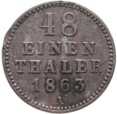 купить Германия, Мекленбург -Шверин 1/48 талера 1863