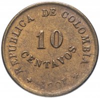 купить Колумбия 10 сентаво (centavos) 1901 "Лепрозорий"