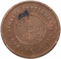 Купить Стрейтс Сетлментс 1 цент (cent) 1901