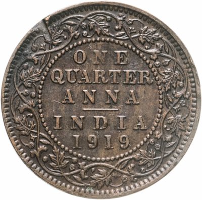 купить Индия Британская 1/4 анны (anna) 1919