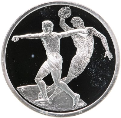 купить Греция 10 евро 2004 "XXVIII летние Олимпийские Игры, Афины 2004 - метание диска" с сертификатом