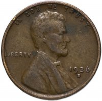 Купить США 1 цент (cent) 1936 S